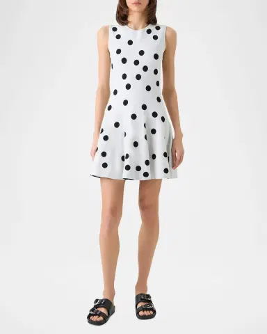 Akris punto Sleeveless Polka Dot Knit Mini Swing Dress | Thumbnail 6 Akris punto Sleeveless Polka Dot Knit Mini Swing Dress | Thumbnail 6