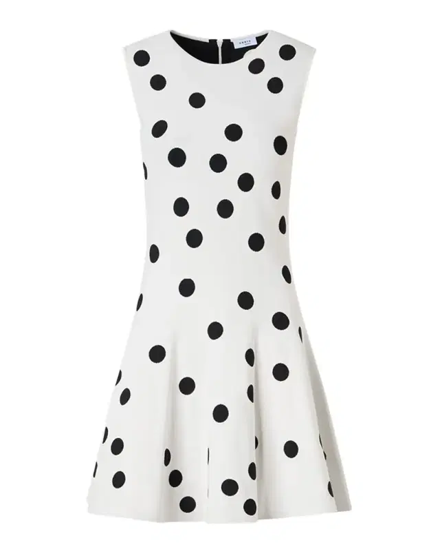 Akris punto Sleeveless Polka Dot Knit Mini Swing Dress