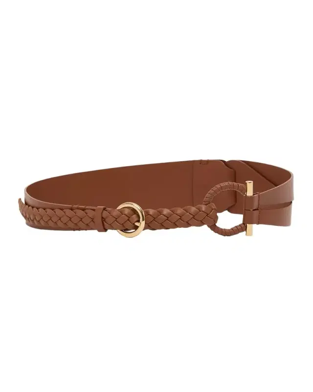 Ferragamo Gancini Fixed Braided Leather Belt