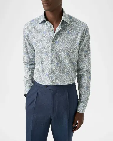 Eton Men 's Signature Twill Floral Slim-Fit Dress Shirt | Thumbnail 4