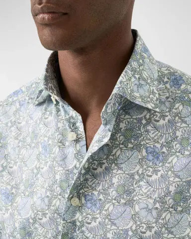 Eton Men 's Signature Twill Floral Slim-Fit Dress Shirt | Thumbnail 5