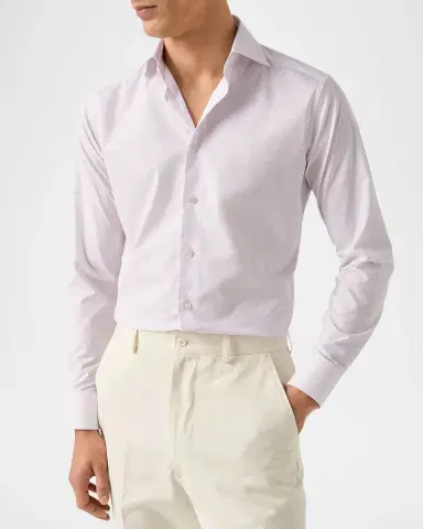 Eton Men 's Elevated Supima Cotton Contemporary-Fit Dress Shirt | Thumbnail 4
