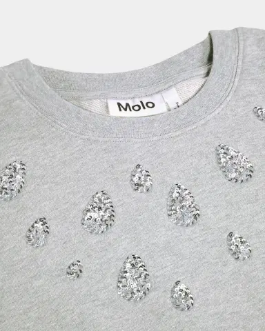 MOLO Girl's Miki Sequined Organic Cotton Sweatshirt, Size 8 | Thumbnail 4