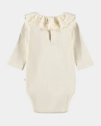 Molo Girl 's Faye Broderie Anglaise-Collar Ribbed Bodysuit, Size 3M-18M | Thumbnail 2