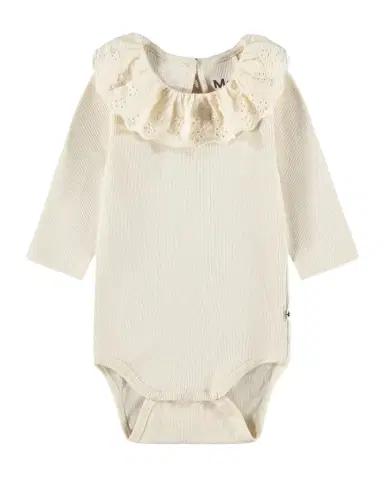 Molo Girl 's Faye Broderie Anglaise-Collar Ribbed Bodysuit, Size 3M-18M | Thumbnail 1