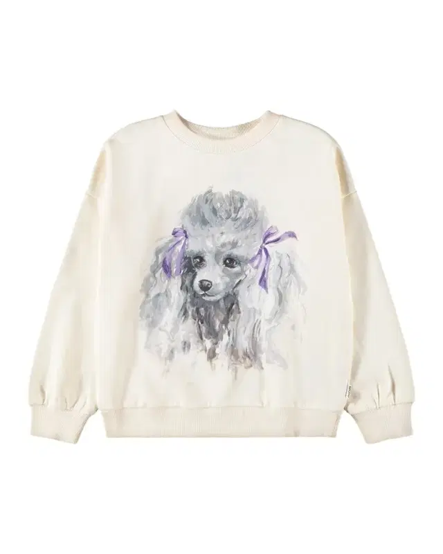 Molo Girl 's Maxi Poodle Print Cotton Sweatshirt, Size 8-10
