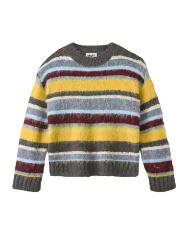 Molo Boy 's Brian Striped Crewneck Sweater, Size 7-12 | Thumbnail 1 Molo Boy 's Brian Striped Crewneck Sweater, Size 7-12 | Thumbnail 1