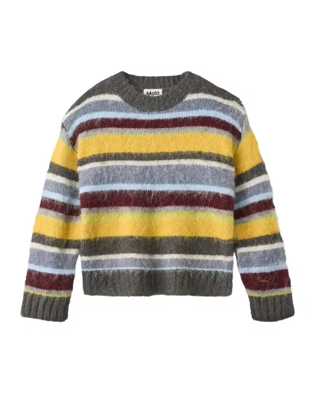 Molo Boy 's Brian Striped Crewneck Sweater, Size 7-12