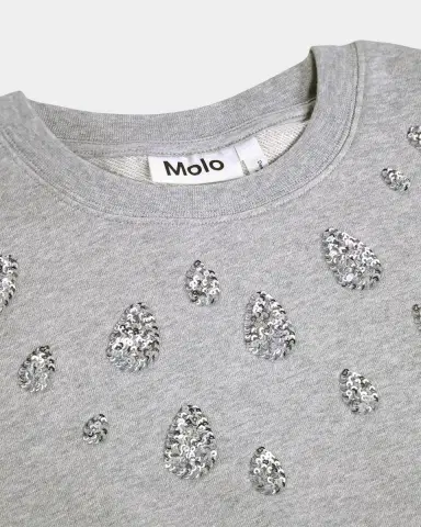 MOLO Girl's Miki Sequined Organic Cotton Sweatshirt, Size 4-6 | Thumbnail 4