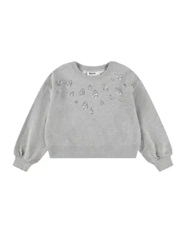 MOLO Girl's Miki Sequined Organic Cotton Sweatshirt, Size 4-6 | Thumbnail 1