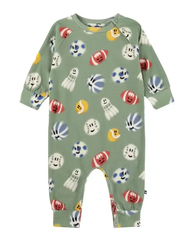 Molo Boy 's Fairfax Ball-Print Romper, Size 3M-18M