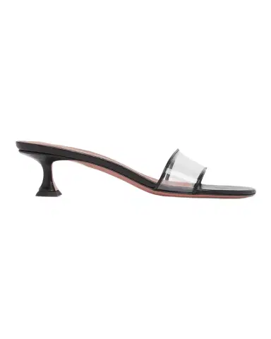 Amina Muaddi 45mm Andreea PVC and Leather Slide Sandals | Thumbnail 1