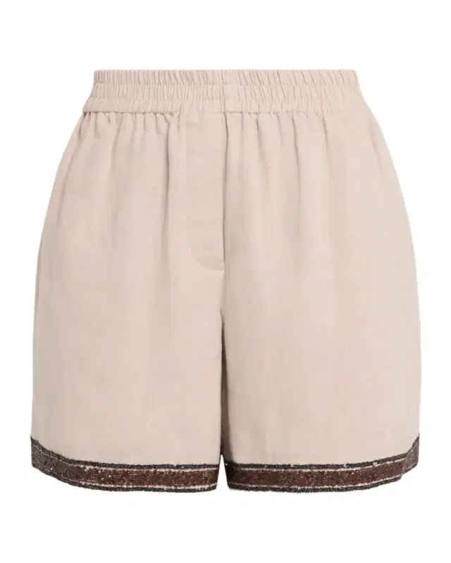 Paillette Embroidered Linen Bermuda Shorts Paillette Embroidered Linen Bermuda Shorts