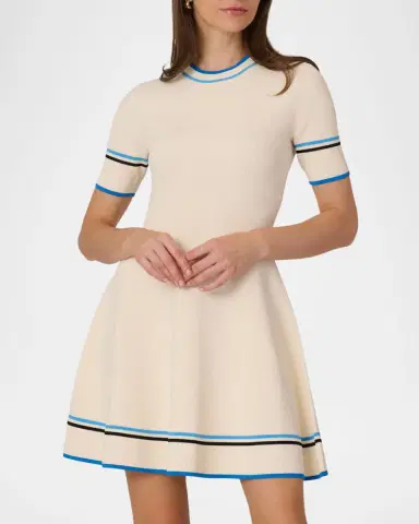 Shoshanna Kate Striped Rib Knit Fit-&-Flare Mini Dress | Thumbnail 2 Shoshanna Kate Striped Rib Knit Fit-&-Flare Mini Dress | Thumbnail 2