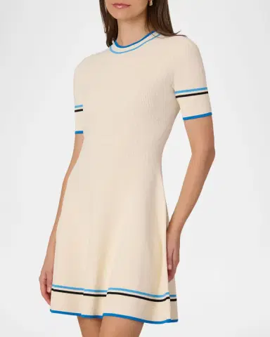 Shoshanna Kate Striped Rib Knit Fit-&-Flare Mini Dress | Thumbnail 4 Shoshanna Kate Striped Rib Knit Fit-&-Flare Mini Dress | Thumbnail 4