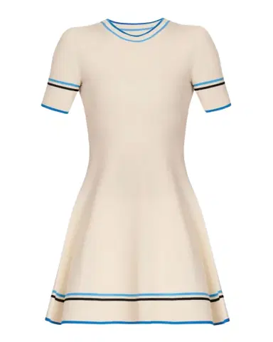 Shoshanna Kate Striped Rib Knit Fit-&-Flare Mini Dress | Thumbnail 1 Shoshanna Kate Striped Rib Knit Fit-&-Flare Mini Dress | Thumbnail 1