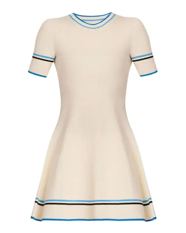 Kate Striped Rib Knit Fit-&-Flare Mini Dress