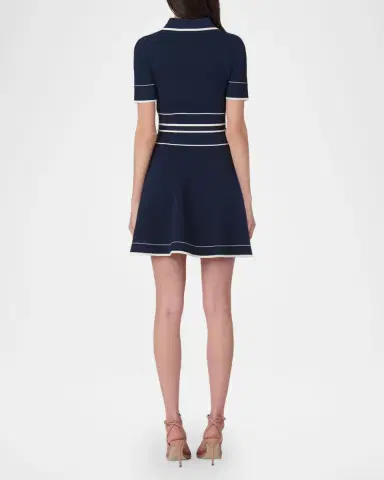 Shoshanna Maren Contrast-Trim Rib Knit Mini Dress | Thumbnail 2