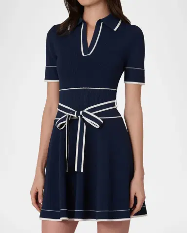 Shoshanna Maren Contrast-Trim Rib Knit Mini Dress | Thumbnail 4