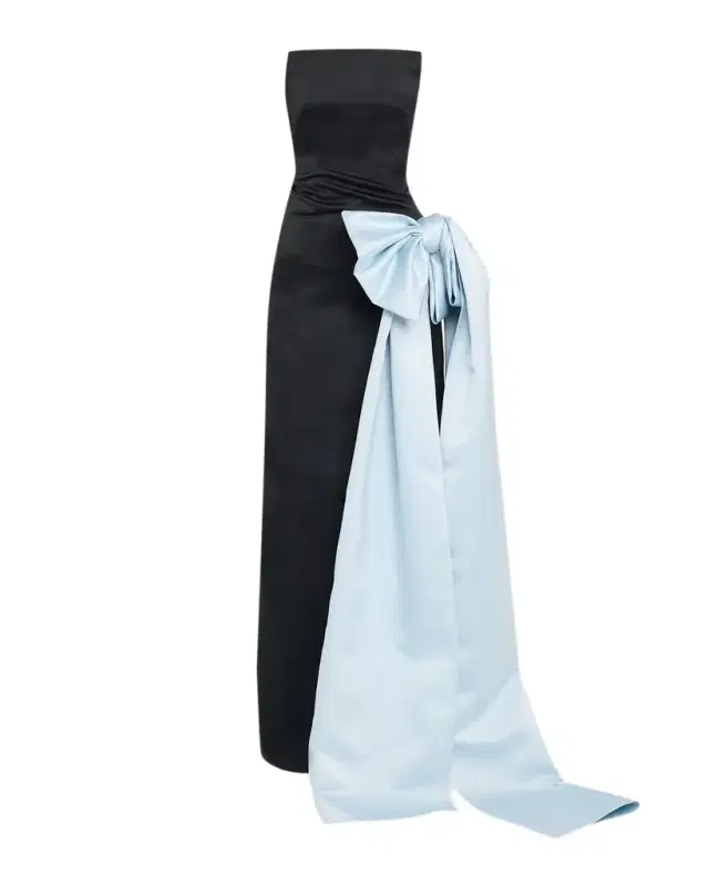 Atelier Prabal Gurung Strapless Satin Bow Column Gown