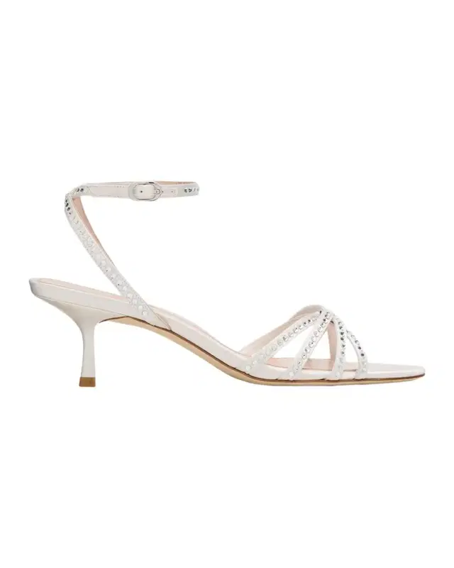 Stuart Weitzman 50mm Carlyle Embellished Satin Sandals