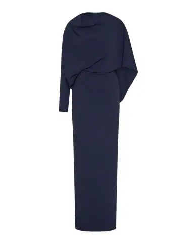 Rachel Gilbert Amaris Long-Sleeve Capelet Column Gown | Thumbnail 1