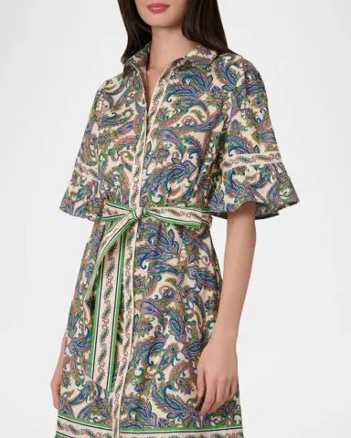 Shoshanna Alix Flounce Paisley-Print Midi Dress | Thumbnail 4
