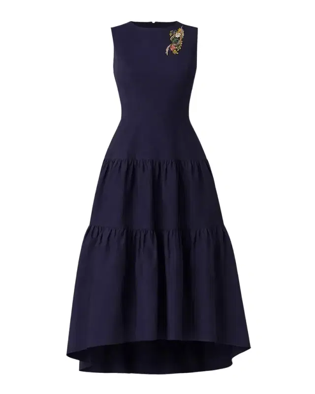 Shoshanna Skylar Tiered High-Low Maxi Dress