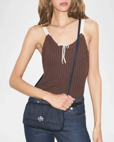 Tory Burch Charlie Denim Crossbody Wallet | Thumbnail 2