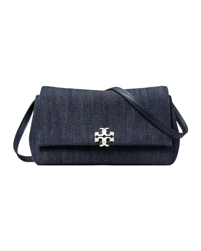 Tory Burch Charlie Denim Crossbody Wallet