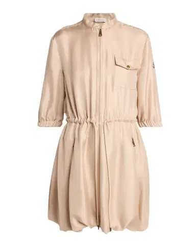 Moncler Silk Twill Mini Shirtdress | Thumbnail 1 Moncler Silk Twill Mini Shirtdress | Thumbnail 1