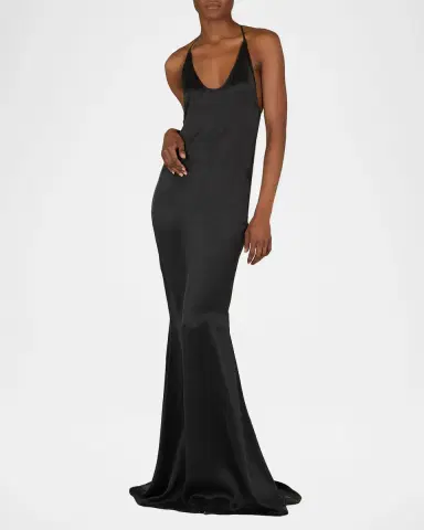 Tom Ford Peach-Feel Silk Backless Trumpet Silhouette | Thumbnail 2 Tom Ford Peach-Feel Silk Backless Trumpet Silhouette | Thumbnail 2