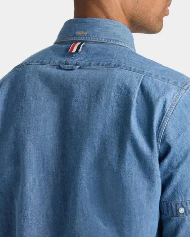 Thom Browne Men's Chambray Nametag Button-Down Shirt | Thumbnail 5