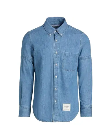 Thom Browne Men's Chambray Nametag Button-Down Shirt | Thumbnail 1