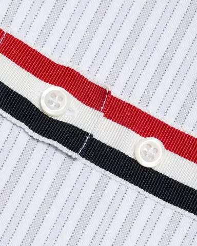 Thom Browne Men's Cotton Grosgrain-Stripe Straight Fit Sport Shirt | Thumbnail 6