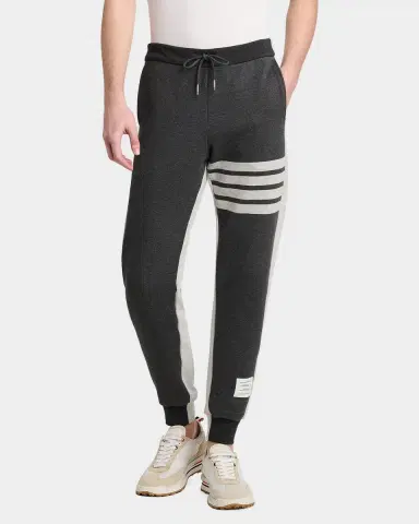 Thom Browne Men's Engineered 4-Bar Colorblocked Loopback Cotton Sweatpants | Thumbnail 4 Thom Browne Men's Engineered 4-Bar Colorblocked Loopback Cotton Sweatpants | Thumbnail 4