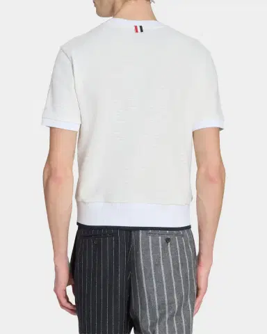 Thom Browne Men's Lightweight Waffle-Knit Cotton T-Shirt | Thumbnail 3 Thom Browne Men's Lightweight Waffle-Knit Cotton T-Shirt | Thumbnail 3