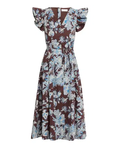 Elie Tahari The Eloise Floral Cotton Midi Dress | Thumbnail 1