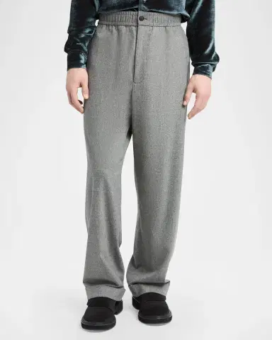 Giorgio Armani Men's Stretch Wool-Cashmere Straight-Leg Trousers | Thumbnail 4