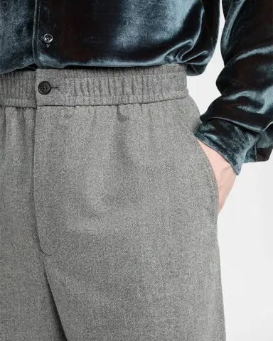 Giorgio Armani Men's Stretch Wool-Cashmere Straight-Leg Trousers | Thumbnail 5