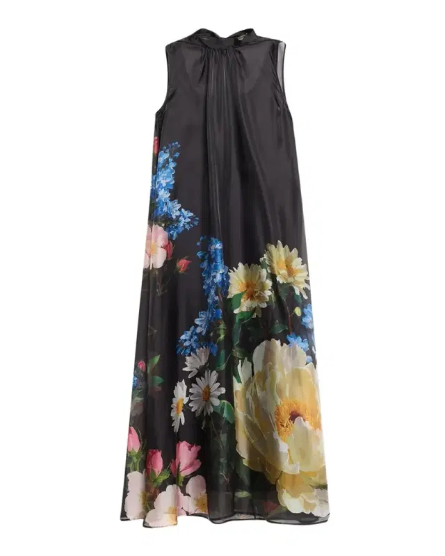 Elie Tahari July The Christina Floral Sheer-Overlay Maxi Dress