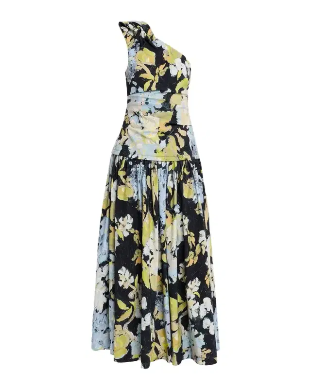 Acler Benetti Floral One-Shoulder Maxi Dress