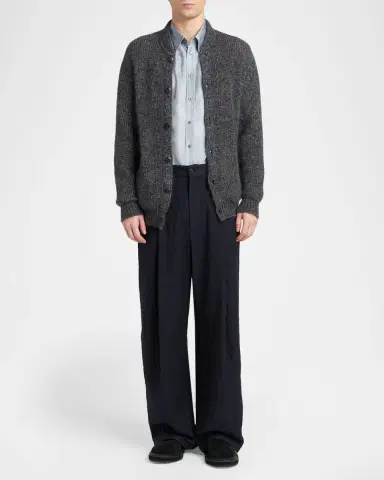Giorgio Armani Men 's Blur Printed Silk Shirt | Thumbnail 2