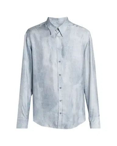 Giorgio Armani Men 's Blur Printed Silk Shirt | Thumbnail 1
