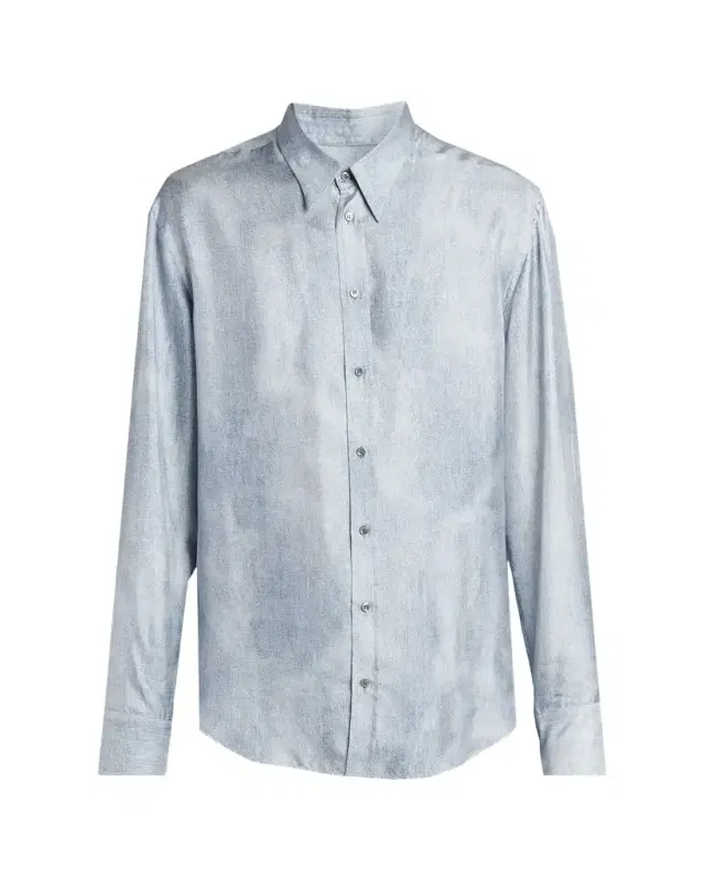 Giorgio Armani Men 's Blur Printed Silk Shirt