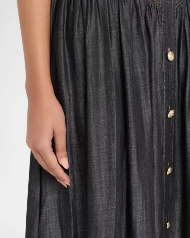 Elie Tahari July The Madison Denim Midi Dress | Thumbnail 5