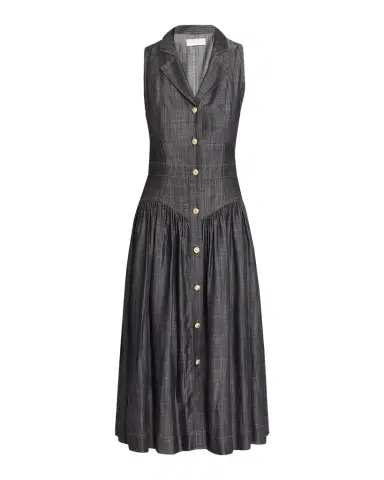 Elie Tahari July The Madison Denim Midi Dress | Thumbnail 1