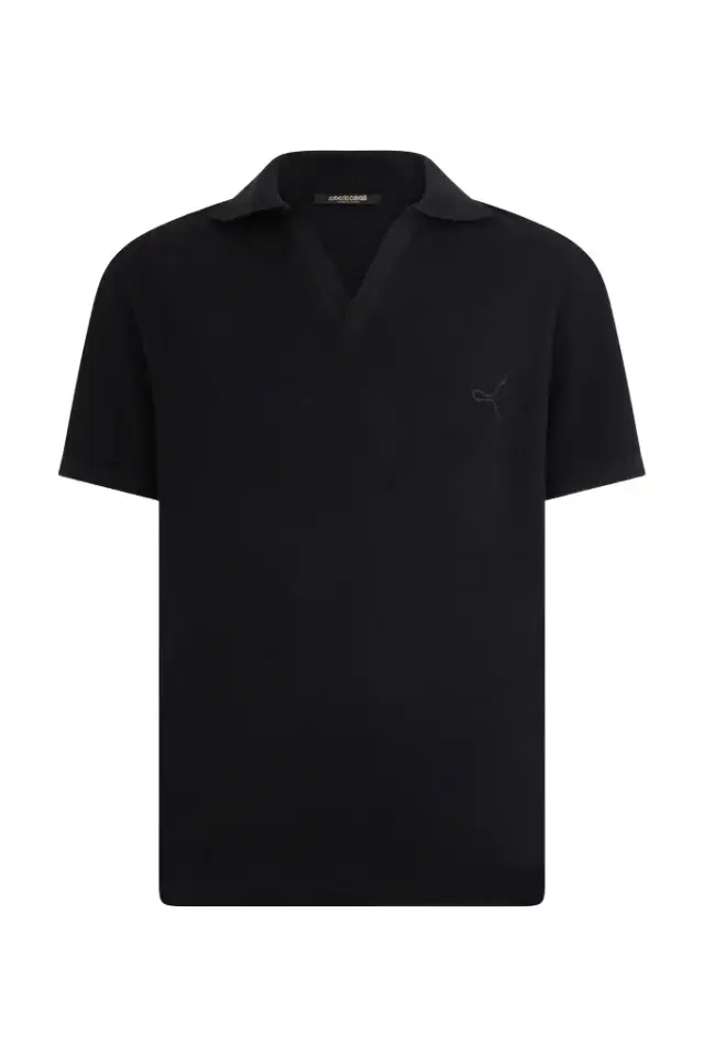 Black Polo Shirt With V Neck
