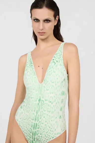 Roberto Cavalli Jaguar Mint One-Piece Swimsuit | Thumbnail 4