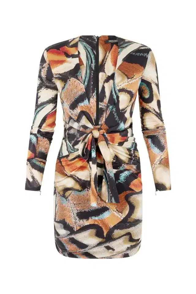 Roberto Cavalli Butterfly Print Mini Dress